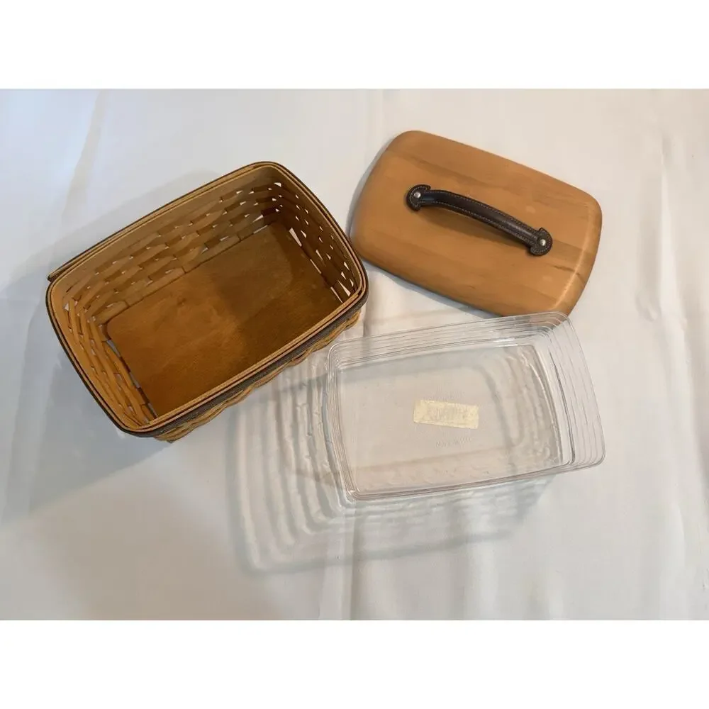 Longaberger 2004 Father’s Day, Dad’s Valet Basket W/ WD Lid, Fabric Liner, Prot